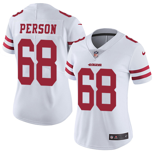 San Francisco 49ers Limited White Women Mike Person Road NFL Jersey 68 Vapor Untouchable